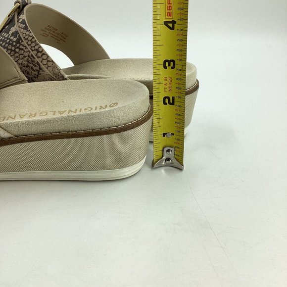 Cole Haan Women US 8.5B Original Grand Flatform Thong Sandals Python Ivy Leather - Picture 7 of 15